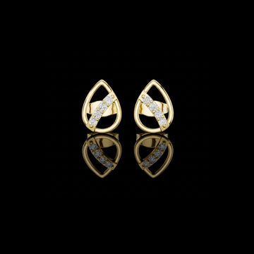 0.15 TCW Modern Teardrop Moissanite Diamond Stud Earrings with Brilliant Cut Accents