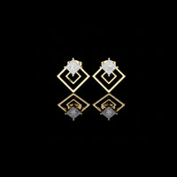 Artfully Princess Moissanite Diamond Modern Geometric Stud Earrings