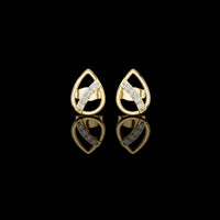 Modern Teardrop Round Moissanite Diamond Stud Earrings with Brilliant Cut Accents