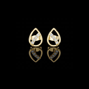 Modern Teardrop Round Moissanite Diamond Stud Earrings with Brilliant Cut Accents