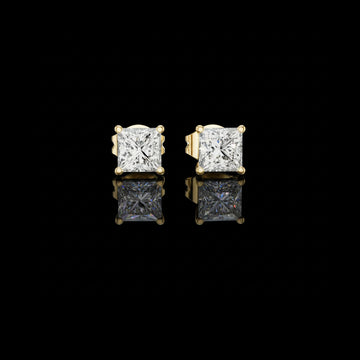 1.00 TCW Signature Moissanite Princess Cut Diamond Stud Earrings Premium Square Design