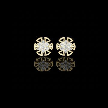 Perfect Moissanite Diamond Floral Stud Earrings With Sparkling Round Cut Stones For Special Occasions