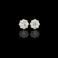 Eternal Spark Classic Solitaire Stud Earrings with Round Moissanite Diamond