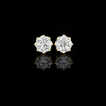 Eternal Spark Classic Solitaire Stud Earrings with Round Moissanite Diamond