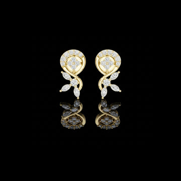  0.13 CT Prime Elegance Inspired Floral Marquise Cut Moissnite Diamond Stud Earrings