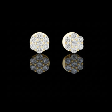 Noble Floral Cluster Round Cut Moissanite Diamond Stud Earrings