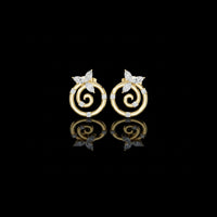 Classic Marquise Cut Moissanite Diamond Elegant Spiral Earrings With Round Diamond Leaf Accents