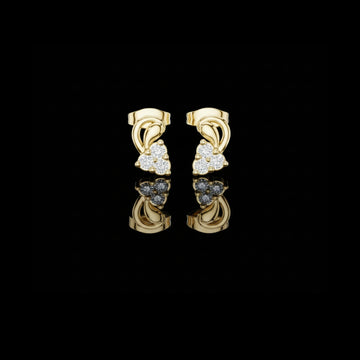 0.27 TCW Exclusive Round Cut Moissanite Diamond Cluster Stud Earrings with Sculpted Curved Design