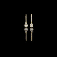 Bright Moissanite Pear Cut Diamond Drop Earrings Premium Halo Dangle Jewelry