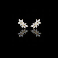 3.22 CT Moissanite Marquise Diamond Floral Stud Earrings