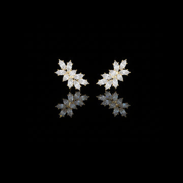 3.22 CT Moissanite Marquise Diamond Floral Stud Earrings