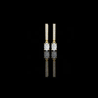 1.00 CT Timeless Moissanite Diamond Bar Drop Earrings with Oval Cut Sparkle