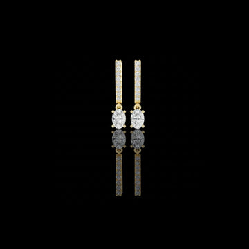 1.00 CT Timeless Moissanite Diamond Bar Drop Earrings with Oval Cut Sparkle