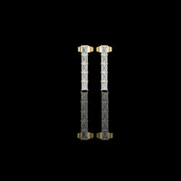 Iconic Vertical Bar Sleek Modern Emerald Moissanite Diamond Earring