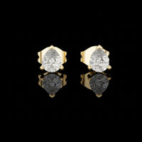Pear Shaped Moissanite Diamond Stud Earrings with Soft Contoured Setting