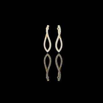 0.79 TCW Luxury Moissanite Round Diamond Leaf Inspired Drop Earrings Statement Jewelry
