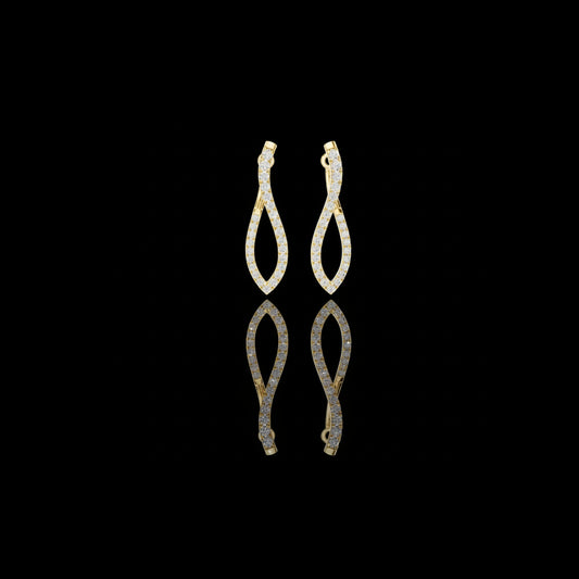 0.79 TCW Luxury Moissanite Round Diamond Leaf Inspired Drop Earrings Statement Jewelry