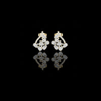 Dazzling Moissanite Diamond Pear Cut Floral Stud Earrings With Sparkling Cluster Design