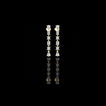 1.00 CT Celestial Multi Shape Moissanite Diamond Drop Earrings with Pear Emerald Oval & Princess Cuts
