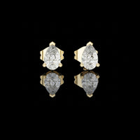 Pear Shaped Moissanite Diamond Stud Earrings with Classic Three Prong Setting