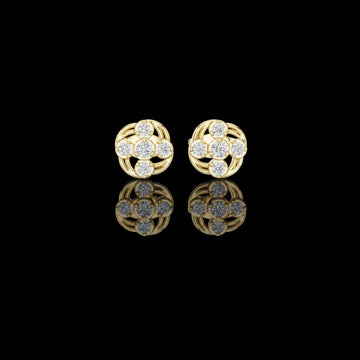 0.24 TCW Celestial Swirl Round Moissanite Cluster Stud Earrings with Radiant Circular Brilliance For Party