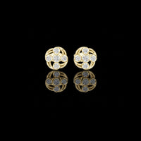0.24 TCW Celestial Swirl Round Moissanite Cluster Stud Earrings with Radiant Circular Brilliance For Party