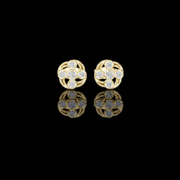 0.24 TCW Celestial Swirl Round Moissanite Cluster Stud Earrings with Radiant Circular Brilliance For Party