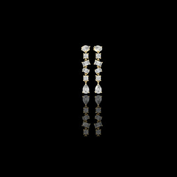 2.88 TCW Celestia Cascade Multi Shape Moissanite Diamond Drop Earrings For Her