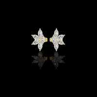 0.52 TCW Bright Moissanite Floral Marquise Cut Diamond Stud Earrings For Birthday Gift