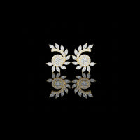 Marquise Leaf Moissanite Diamond Earrings Spiral Vine Halo Cluster Studs