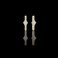 1.25 TCW Luxury Moissanite Diamond Cluster Hoop Earrings Crafted in Glossy Gold For Her
