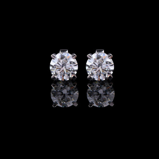 Desire Round Lab Grown Diamond Stud Earrings Custom Jewelry