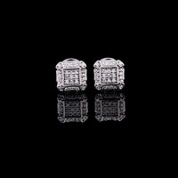 1.58 TCW Cluster Princess Cut Lab Diamond Stud Earrings Pave Square Design by Ivevar Luxury