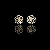 Intertwined Bloom Floral Moissanite Diamond Stud Earrings with Pavé Accents