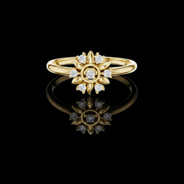0.072 TCW Sunlit Floral Refined Petal Cluster Artistry Lab Diamond Cluster Ring in Gold