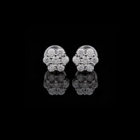 Floral Motif Geometric Silhouette Everyday Earrings Featuring Moissanite