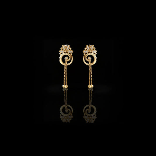 Floral Crown Geometric Silhouette Everyday Lab Diamond Earrings Featuring Accent