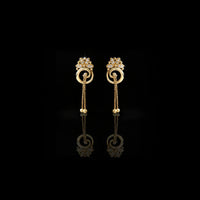 Floral Crown Geometric Silhouette Everyday Earrings Featuring Accent Moissanite