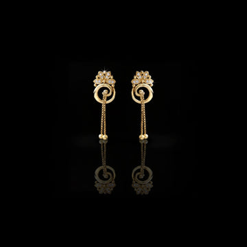 Floral Crown Geometric Silhouette Everyday Earrings Featuring Accent Moissanite