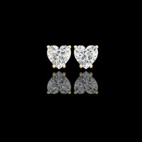 2.43 TCW Romantic Brilliant Heart Shaped Lab Grown Stud Earrings in Elegant Prong Setting for Timeless Sparkle