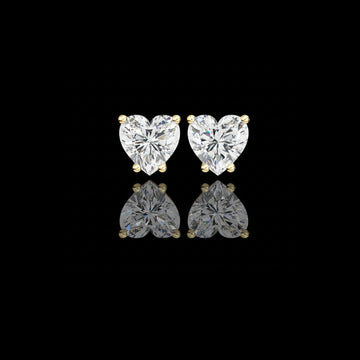 2.43 TCW Romantic Brilliant Heart Shaped Lab Grown Stud Earrings in Elegant Prong Setting for Timeless Sparkle