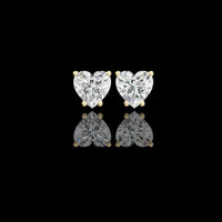 2.44 TCW Romantic Brilliant Heart Shaped Moissanite Stud Earrings in Elegant Prong Setting for Timeless Sparkle