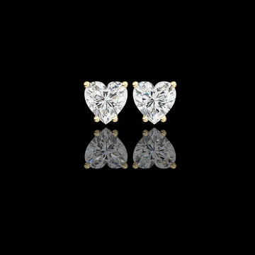 2.44 TCW Romantic Brilliant Heart Shaped Moissanite Stud Earrings in Elegant Prong Setting for Timeless Sparkle
