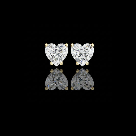 Romantic Brilliant Heart Shaped Moissanite Stud Earrings in Elegant Prong Setting for Timeless Sparkle