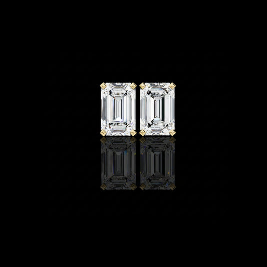 Stunning Lab Diamond Emerald Cut Earrings Crafted with Care Designed to Dazzle For Her