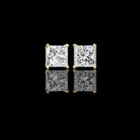 3.04 TCW Discover the Beauty of Lab Created Princess Diamond Earrings For Everyday