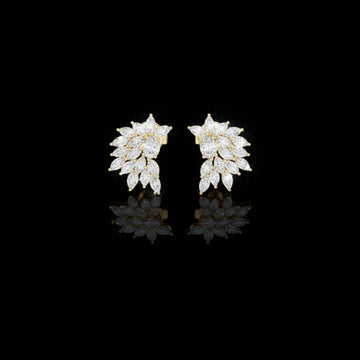 0.66 CT Opulent Edition Floral Lab Grown Oval Cut Diamond Stud Earrings Elegant Statement Jewelry