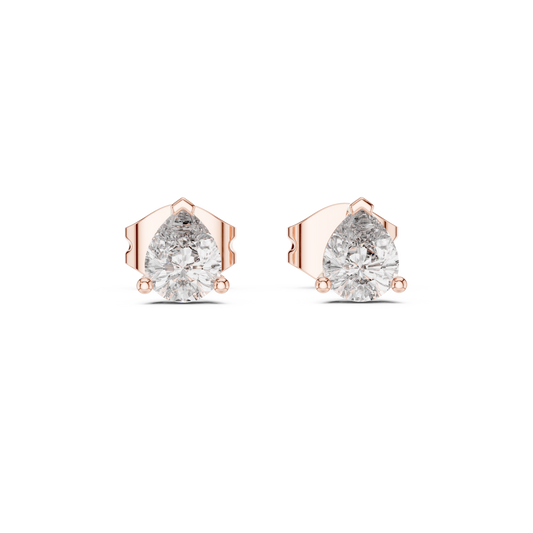 Pear Shaped Lab Diamond Stud Earrings with Soft Contoured Setting