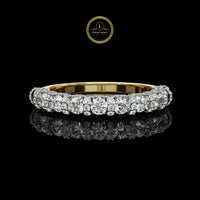0.93 TCW Elegant Moissanite Diamond Round Cut Diamond Band Half Eternity Wedding Band