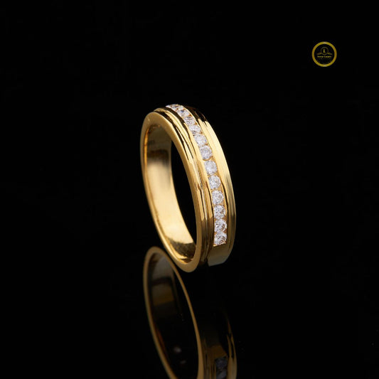 Round Cut Channel Set Lab Grown Diamond Wedding Band Ring